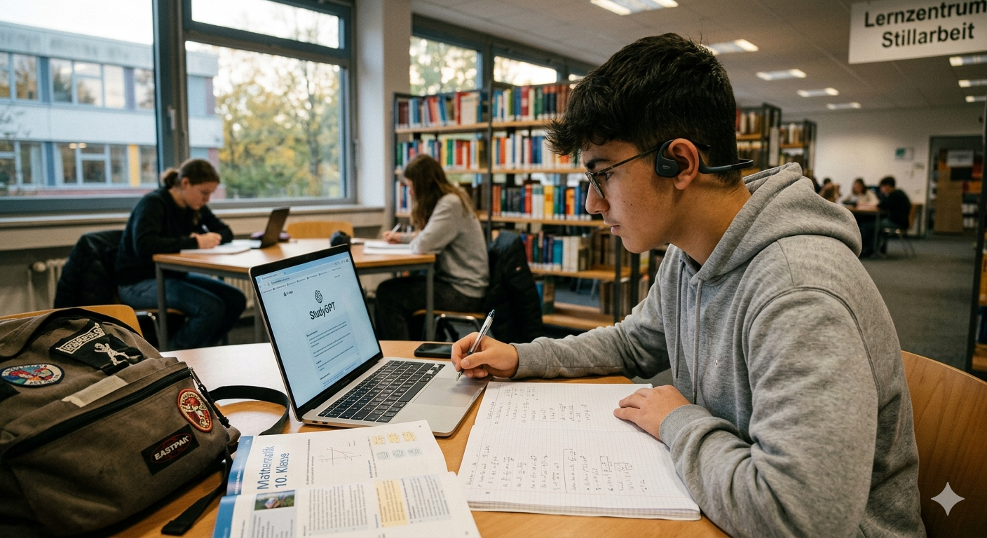 Schüler beim Arbeiten mit KI – Schulen brauchen KI-Konzept und KI-Strategie
